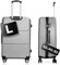 DS-Lux Hochwertigen Reisekoffer Koffer Hartschalen-Koffer Trolley Rollkoffer Handgepäck ABS-Kunststoff mit TSA-Schloss, 4 Spinner Rollen, (S-M-L-Set), Farbe: Grau, Größe: L