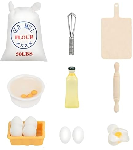PHCOZY 14 PCS Mobili in Miniatura Casa Bambole Cucina in Miniatura Accessori Casa delle Bambole Oggetti in Miniatura per Mini Decorazione della Cucina