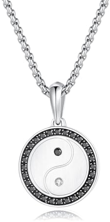 GAVU l Herren Yin Yang Halskette mit Edelstahl Boxkette 50cm