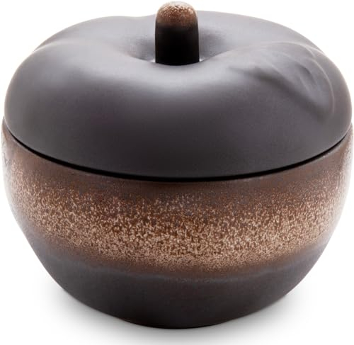 Bunzlauer Keramik Apfel-Bräter Bratapfelbräter mit Deckel Ø12,6 cm H11,6 cm (Dekor ZACIEK)