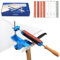 Affilacoltelli manuale professionale, sistema di affilatura ad angolo fisso, con 4 pietre per affilare + 4 diamanti, fissaggio abrasivo per utensili di macinazione e lucidatura fini