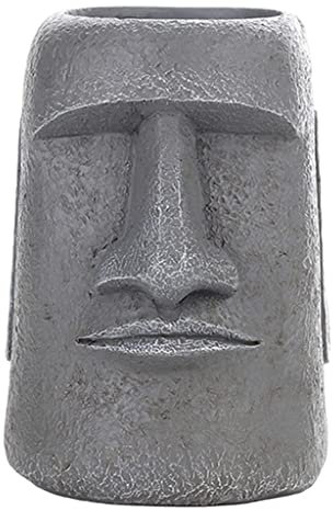 rockible Osterinsel Skulptur Pflanzgefäß für Sukkulenten 10,2 X 9,6 cm Anthrazit