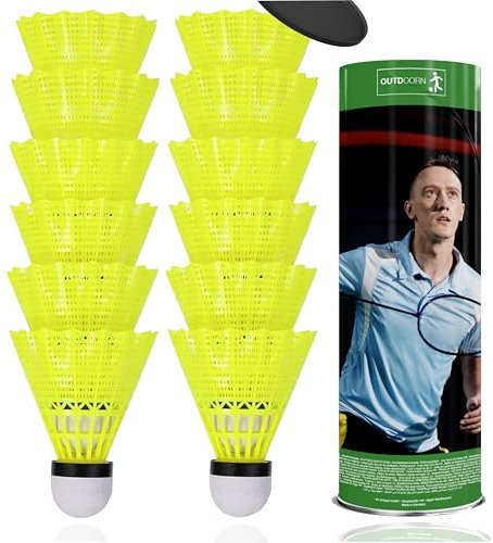36x Federbälle, gelb für Badminton: Für Training und Wettkampf - Federball für Outdoor und Indoor