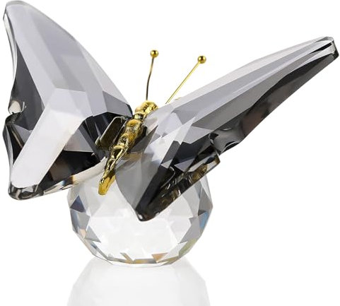 Movdyka Schmetterlings-Figuren aus Kristallglas für Mutter, Damen, Grauer Glasschmetterling, Handwerk, Schreibtisch, Büro, Dekoration, Tischdekoration, Tierornamente, Briefbeschwerer