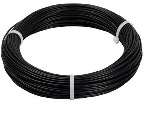 50M Filo in Acciaio Inox, Cavo Acciaio Inossidabile 2mm 304 Rivestito in PVC 7x7 Fili, Flessibile Cavo Metallico da Giardino Resistente, Sospensione Fune Metallica Tende Quadro Stendibiancheria (Nero)