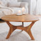 Riess Ambiente Massivholz Couchtisch Architecture 70cm Natur Honey Finish Akazie dreieckig Sofatisch Wohnzimmertisch Beistelltisch Holztisch Abstrakter Tisch