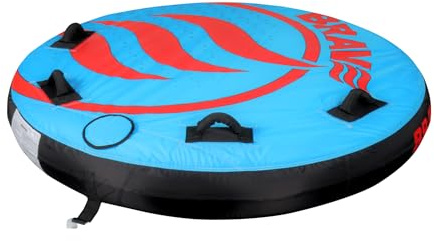BRAVE SPORTS – Circular Funtube für 2 Personen – Aufblasbarer Schleppreifen aus PVC und Nylon – Fun Tube für Boot und Wassersports – Gepolsterte Griffe & Boston-Ventil – 165 cm