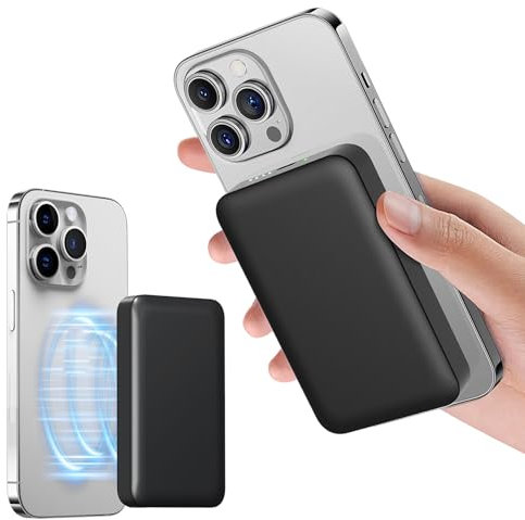 Mag-safe Wireless Power Bank for iPhone, Fast Charging 10000mAh Strong Magnetic Portable Phone Charger, [Alloy Made] 22.5W PD USB-C Battery Pack for iPhone 16/15/14/13/12 (Black)