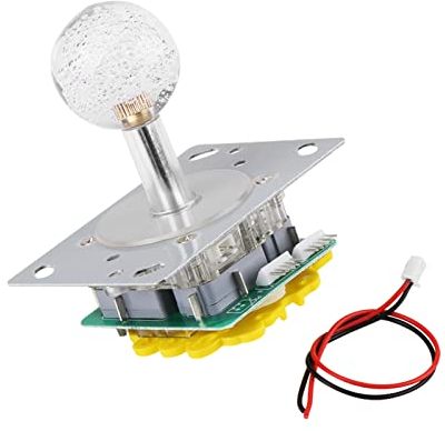 Akozon LED Illuminated Joystick, Switchable 4 to 8 Way for Game, Microswitches, Campatible with Wood and Metal Control Panels