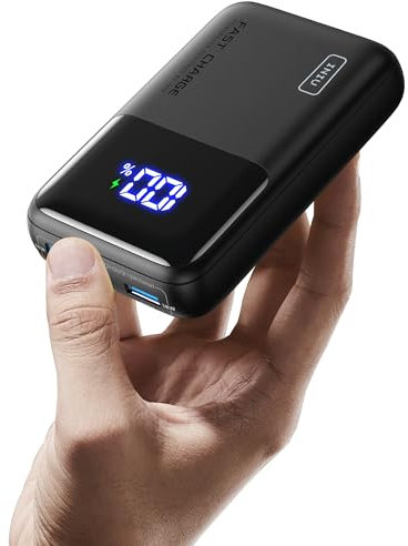 INIU Power Bank, 65W 20000mAh Bateria Externa Carga Rapida, Bateria Portatil USB C Input & Output para iPhone Samsung iPad Xiaomi Huawei, Mochila Viaje Essentials Apto para Hombres y Mujeres, Rojo