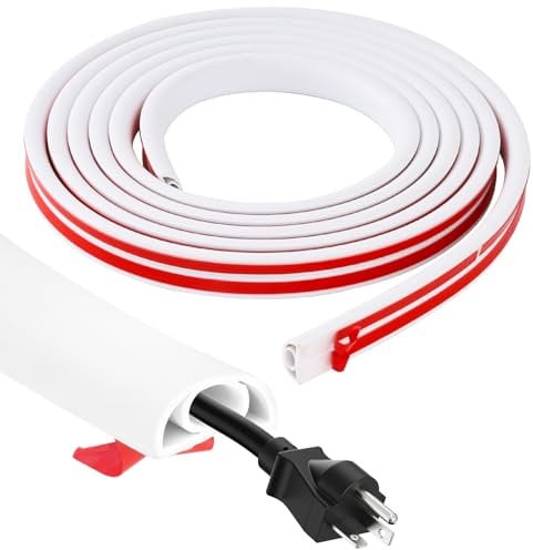 Cable Duct, Self-Adhesive Premium Cable Duct, Flexible Cable Guide, Self-Adhesive Floor Cable Bridge, for Home, Office and School, Floor, Indoor Cable Duct (White, 2 cm x 3 m)