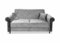 Ares Meble Stilvolles Sofa Dakota - Modernes Sofa 2 sitzer - Wohnzimmer Sofa - Kleine Sofa mit losen Rückenkissen - Solider Rahmen - Samt - Grau - Schwarzebeine