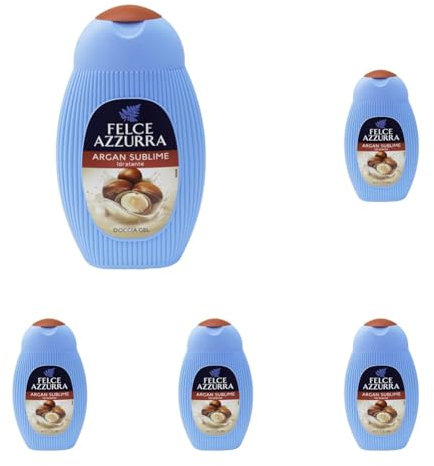 Felce Azzurra - Doccia Shampoo Argan Sublime, Nutriente - 250 ml (Confezione da 5)