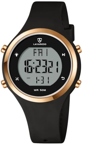Timever Reloj Digital para Mujer con Correa de Silicona, Alarma, Cronómetro, Fecha, Luz, Cuenta Regresiva,Zone Horaria Dual,Función de Repetición