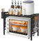 Drumm Étagère de Four à Micro-Ondes en Acier Inoxydable étagère 2 Couches pour Salle de Bain Cuisine Four à Micro-Ondes Rangement Organisateur Armoire (Noir -42-68x36x46cm)