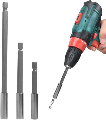 3PCS 6.35MM Punte Magnetiche ad Attacco Esagonale, 75/100/150mm, Punte ad Attacco Esagonale Magnetiche da Prolunga da Cambio Rapido, per Viti, Dadi, Trapani e Cacciaviti Elettrici