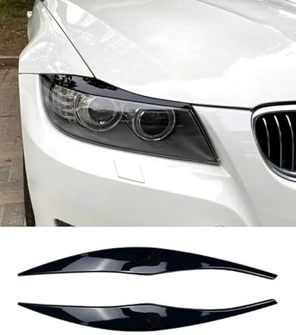 Augenbrauen Scheinwerfer Augenlid Abdeckung Glanz Schwarz Fit BMW E90 E91 3er Serie 2005-2012