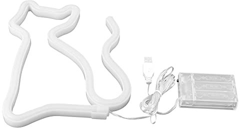 Fafeicy Neonlicht, LED -Neonschild Leichte, Katzförmige Wanddekoration USBBattery für Schlafzimmer Bar Hochzeitsfeier Hotel Shop Restaurant Dekoration, Lampe (BLUE)