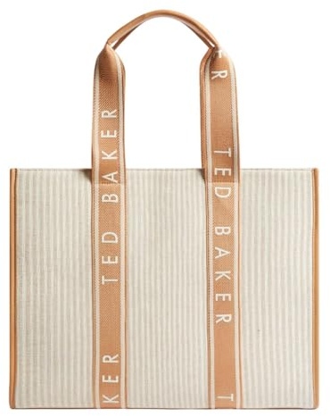 Ted Baker Hayllee Striped Canvas Large Icon Bag Camel