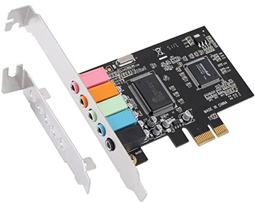 JANZU Tarjeta de Sonido PCIe 5.1, Tarjeta Surround PCI Express Audio Estéreo 3D con Alto Rendimiento Sonido Tarjeta De Sonido PC Chip CMI8738
