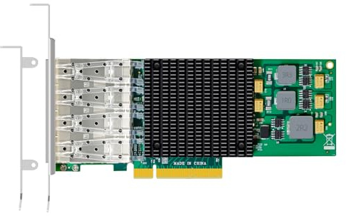 GLOTRENDS ST7322 Tarjeta de Red Servidor PCIe 3.0 x8 4 Puertos SFP+ 10GbE, Controlador Broadcom BCM57840, Compatible con Toe, iSCSI, FCoE y SR-IOV