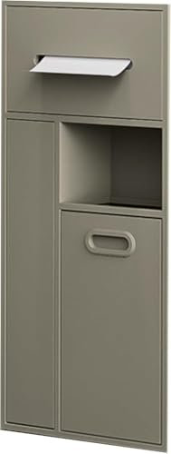 Douche en laiton et acier inoxydable avec support de papier toilette et poubelle, meuble de rangement encastré pour salle de bain, taille 30 x 78 cm, design moderne