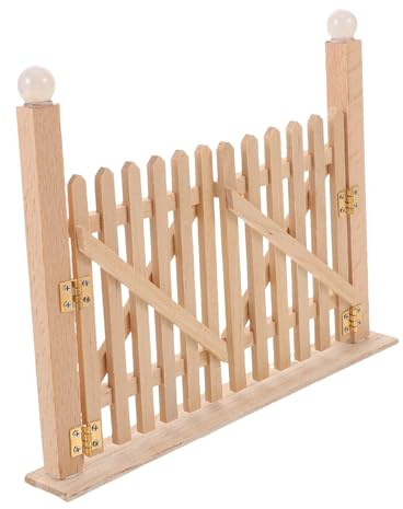 Didiseaon Miniature Wooden Double Garden Gate for Dollhouse Outdoor Scenes Realistic DIY Picket Fence Accessory Interactive Scale Mini Gate for Courtyards and Gardens