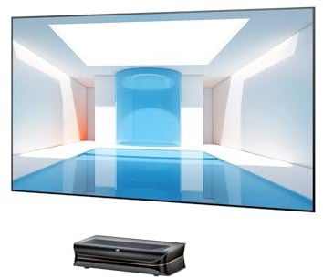 AWOL VISION LTV-3000 Pro + 120 Daylight Screen – 4K UHD HDR10+ Dolby Vision & Atmos Ultrakurzdistanz-Laser-Beamer Heimkino-Bundle