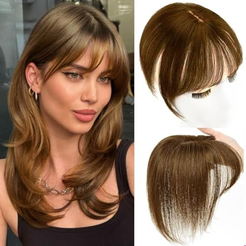 Haarteile für Frauen, echtes menschliches Haar, 360°-3D-Abdeckung, dünner Clip-in-Pony mit dünner werdendem Haar, für den täglichen Gebrauch, Hellbraun