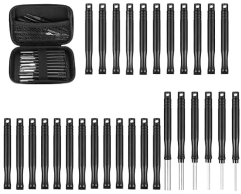 MoSundi 36 Pcs Automotive Terminal Removal Tool Set with Ergonomic Handles and Storage Box for Car Connector Pin Extraction - Black
