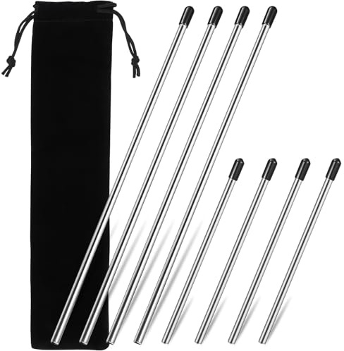 jojofuny 8pcs Stainless Steel Dishwasher Rack Insert Set with Bottle and Wine Glass Holders, 6Mm Diameter Rods (4 X 15.2Cm, 4 X 26.7Cm) Plus Black 28Cm Storage Bag for Kitchen Bottle
