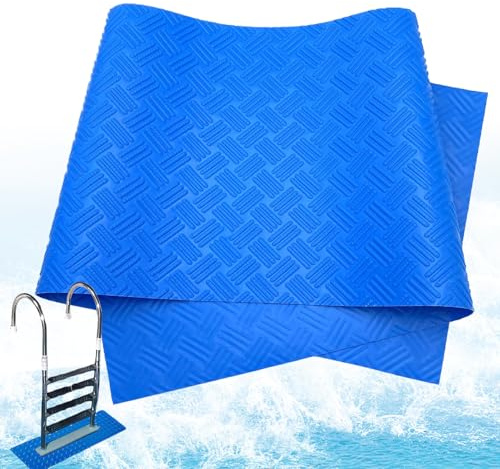 24x9inches Pool Ladder Mat, Non Slip Texture Pool Ladder Pad Protective Step Mat for In-ground Above-Ground Ensures Safety & Stability, Grey