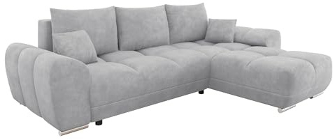 Mirjan24 Ecksofa Lonkor, Eckcouch mit Schlaffunktion Bettkasten L-Form, Universelle Ottomane, Sofa Couch Wohnlandschaft (Lumo 65)