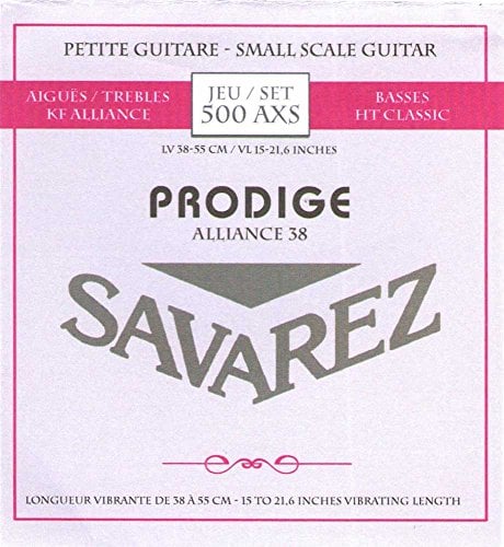 Savarez Klassikgitarre-Saiten Prodige 38 1/8-3/4 Grösse 1/8-1/2 Carbon 500 AXS, Grau