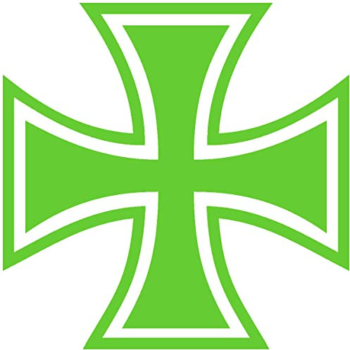 Samunshi® Aufkleber Eisernes Kreuz Motiv lind grün 15 x 15cm