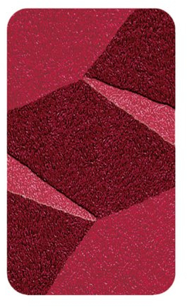 Kleine Wolke 5505453539 Crystal Badematte aus Polyacryl rot/grau 55 x 65 cm