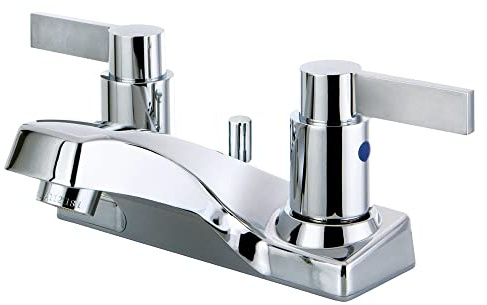 Kingston Brass FB2201NDL 3-11/16-Inch in Spout Reach NuvoFusion 4-Inch Centerset Lavatory Faucet with ABS Pop-UP, Polished Chrome