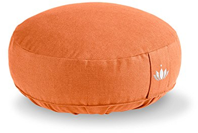 Lotuscrafts® Meditationskissen mit 10 cm Sitzhöhe, extra niedrig, Yoga Kissen mit Dinkelfüllung, Yogakissen Rund, Bodenkissen Rund, Yogakissen Meditationskissen, Bezug waschbar, GOTS Zertifiziert