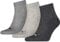 PUMA Unisex Plain 3P Quarter Socke, Grau (Anthrazit/L Mel Grey/M Mel Grey), 47-49, 3er Pack