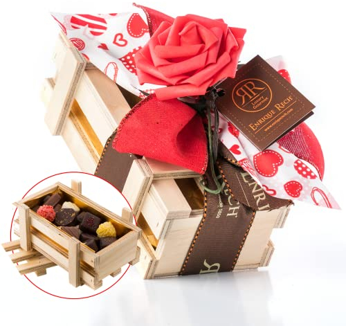 Pack de Bombones Enrique Rech - Regalos Originales con Dulces y Chocolates - Caja de Dulces para San Valentin, Cumpleaños, Dia del Padre o la Madre, Enamorados - Cesta Regalo para Mujer (250g)