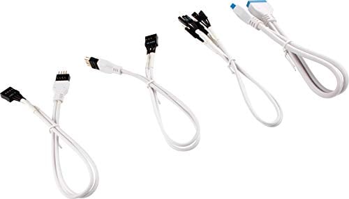 Corsair - Kit de Extensión del Panel Frontal (panel delantero con Cables blindados Premium, 30 cm), Blanco