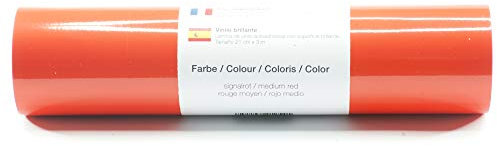 Lámina de plotter autoadhesiva lámina de vinilo 21 cm x 3 m brillo 39 colores a elegir, Glänzend L-Serie:Rojo Medio