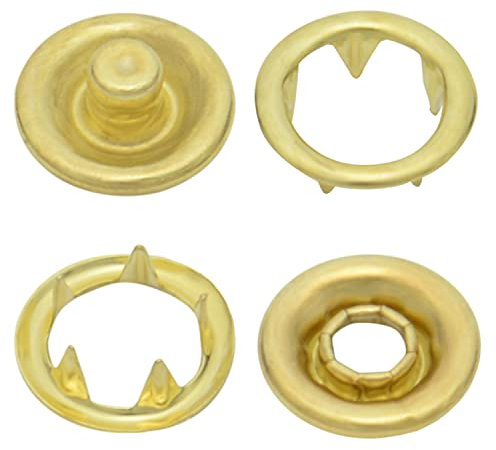 Druckknöpfe Jersey, Jersey-Snaps, Metallknöpfe, Messing rostfrei, nickelfrei - ab 50 Stück, 9,5 mm, gold