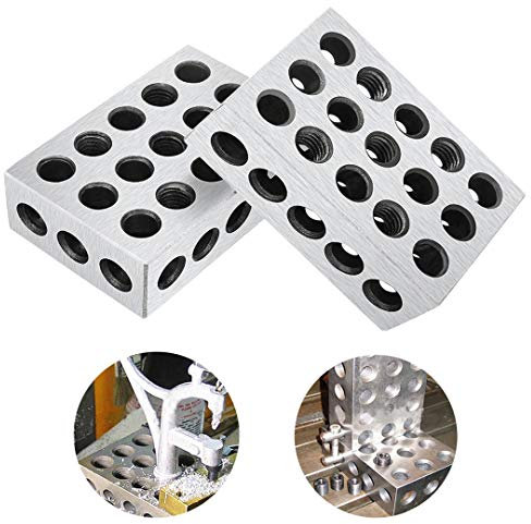 2Pcs 1-2-3 Precision Blocks Ultra Precision Blocks Set Matched Machinist 123 Hardened Milling Tool 23 Holes