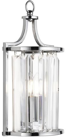 Searchlight 8571CC Victoria 1 Wall Light Chrome & Crystal Glass