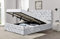 Comfy Living Crushed Velvet Diamante Chesterfield Ottoman Bed In Silver (4ft6 Double, Lucy Mattress)