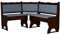 k koma Polster Eckbank Kiefer Holz, Nuss Farbe mit Polsterung MASSIVHOLZ - GRAU DUNKEL (120 x 160)