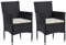 vidaXL 2X Gartenstuhl Rattansessel Essstuhl Rattanstühle Gartenmöbel Sessel Stuhl Garten Rattanmöbel Rattanstuhl Poly Rattan Schwarz