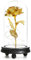 Valentinstag Rose Blume Lampe Blattgold Glas Lampenschirm LED Warmes Licht Mit Handgefertigten Künstlichen Blumen Geeignet Für Hochzeitsdekoration Zusammen DIY Geschenke Für Paare Jubiläum (Golden)