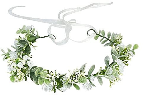 Uongeod Blumenkranz Haare Haar Blumenkranz Künstliche Blumen Krone Braut Kopfstück Greenery Krone Haarreif Blumen für Hochzeit Zeremonie Party Festival …